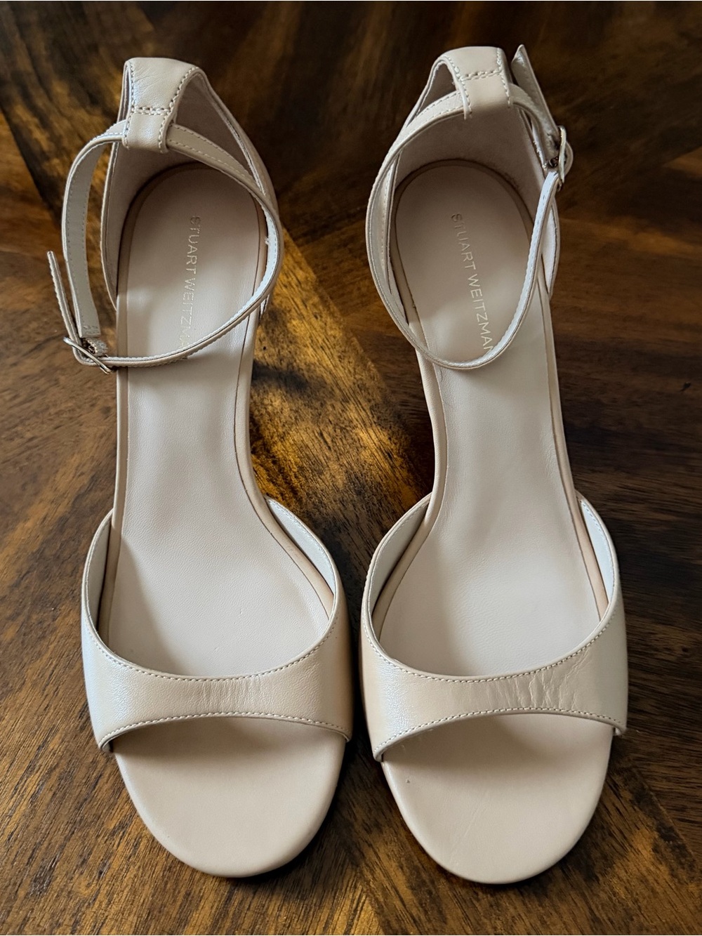 Stuart Weitzman Nude Ankle-Strap Heels – Size 9.5